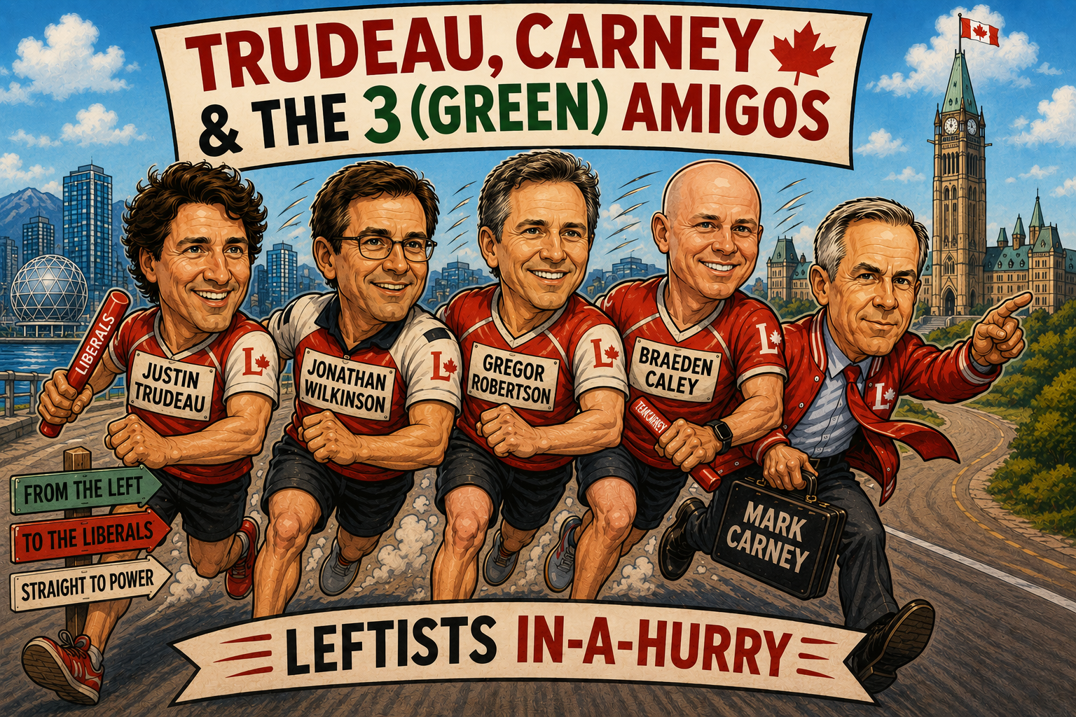 Liberals in a Hurry: Trudeau, Carney & the 3 Green Amigos